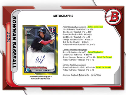 2024 Bowman Baseball 6 - Pack Blaster Value Box - Columbia Hobby - Sports Card Boxes - Toploaders - Card Savers