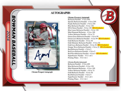 2024 Bowman Baseball HTA Choice Box - Columbia Hobby - Sports Card Boxes - Toploaders - Card Savers