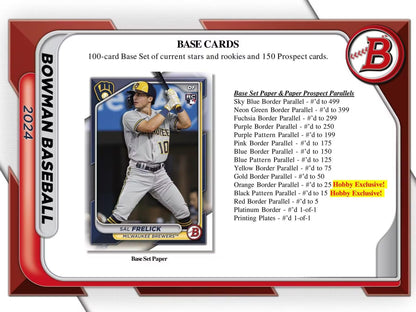 2024 Bowman Baseball HTA Hobby Jumbo Box - Columbia Hobby - Sports Card Boxes - Toploaders - Card Savers