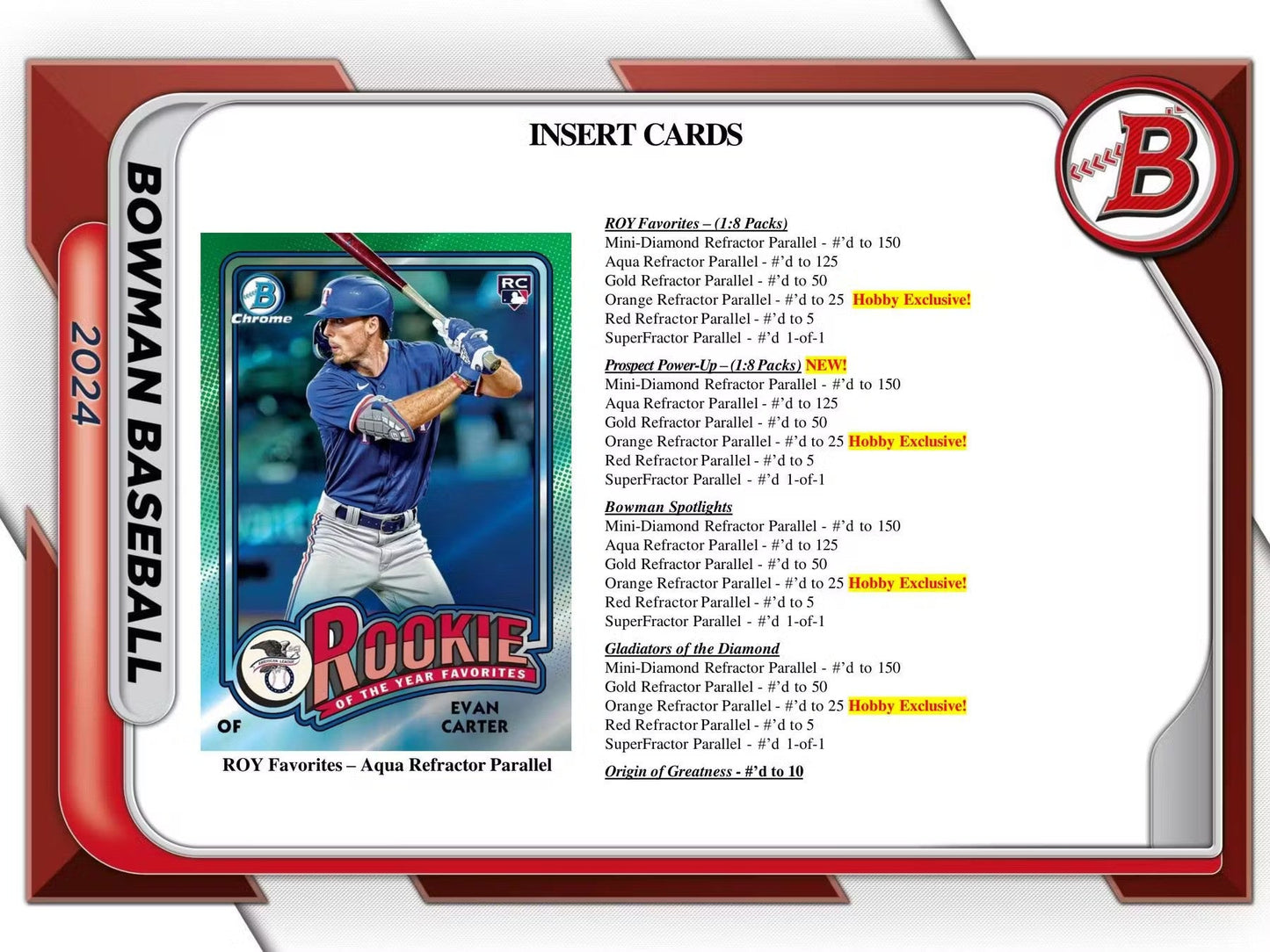 2024 Bowman Baseball HTA Hobby Jumbo Box - Columbia Hobby - Sports Card Boxes - Toploaders - Card Savers