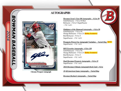2024 Bowman Baseball HTA Hobby Jumbo Box - Columbia Hobby - Sports Card Boxes - Toploaders - Card Savers