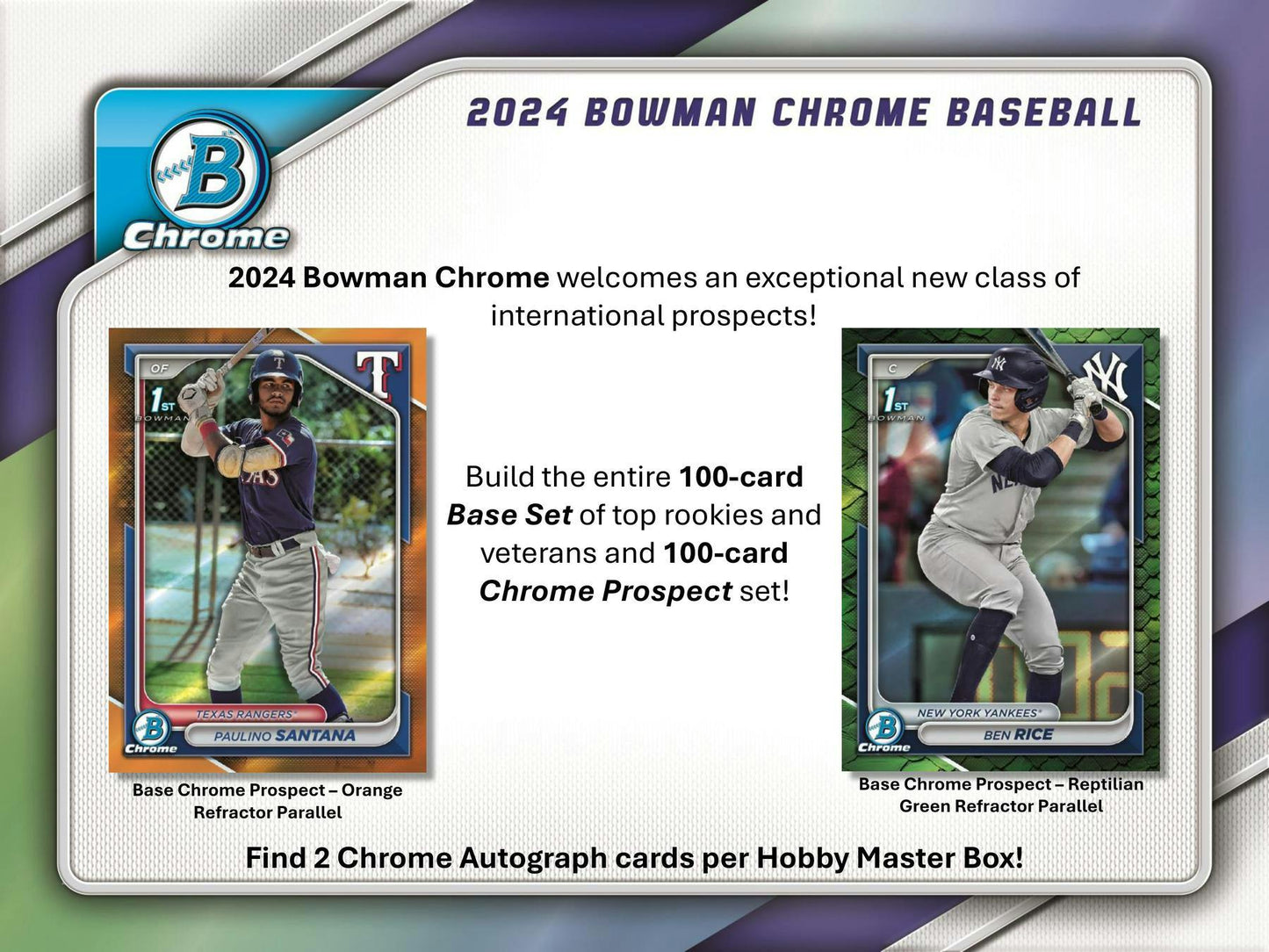 2024 Bowman Chrome Baseball Hobby Box - Columbia Hobby - Sports Card Boxes - Toploaders - Card Savers