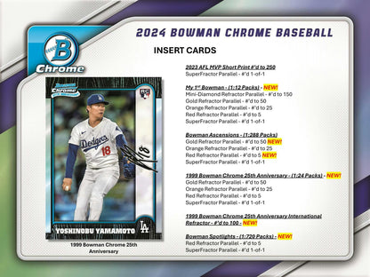 2024 Bowman Chrome Baseball Hobby Box - Columbia Hobby - Sports Card Boxes - Toploaders - Card Savers