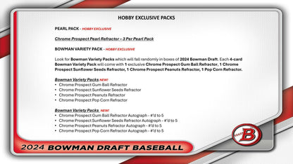 2024 Bowman Draft Baseball Hobby Jumbo Box - Columbia Hobby - Sports Card Boxes - Toploaders - Card Savers