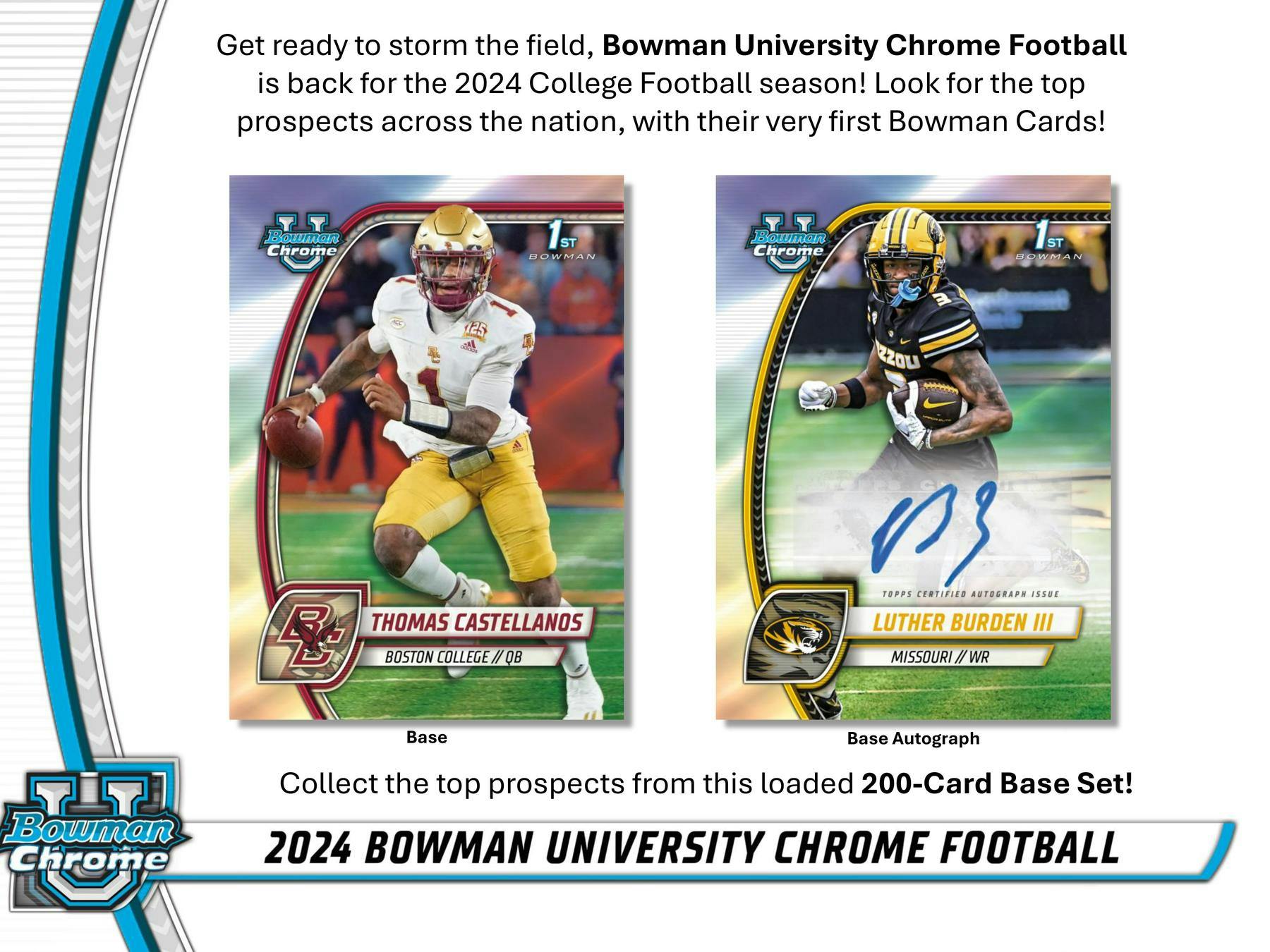 2024 Bowman University Chrome Football Monster Box - Columbia Hobby - Sports Card Boxes - Toploaders - Card Savers