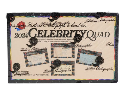 2024 Historic Autographs Celebrity Quad Auto Hobby Box - Columbia Hobby - Sports Card Boxes - Toploaders - Card Savers