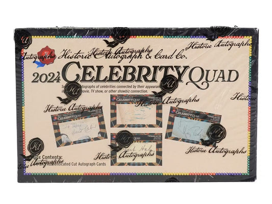 2024 Historic Autographs Celebrity Quad Auto Hobby Box - Columbia Hobby - Sports Card Boxes - Toploaders - Card Savers