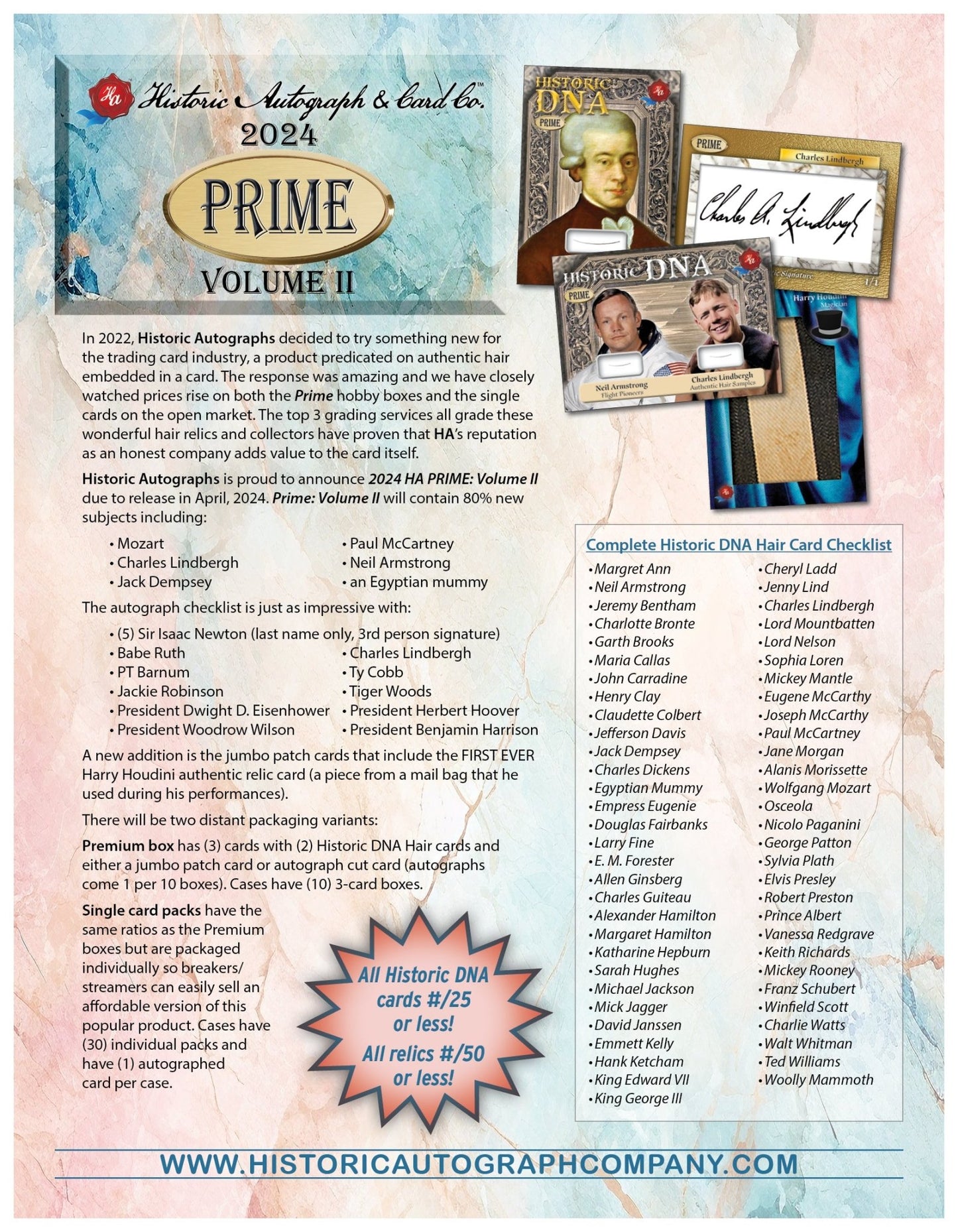 2024 Historic Autographs Prime Volume II Premium Box - Columbia Hobby - Sports Card Boxes - Toploaders - Card Savers