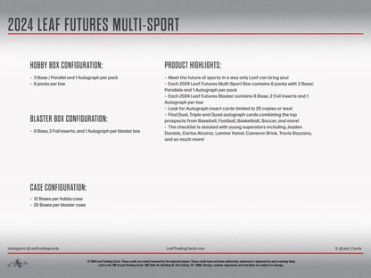 2024 Leaf Futures Multisport Blaster Box - Columbia Hobby - Sports Card Boxes - Toploaders - Card Savers