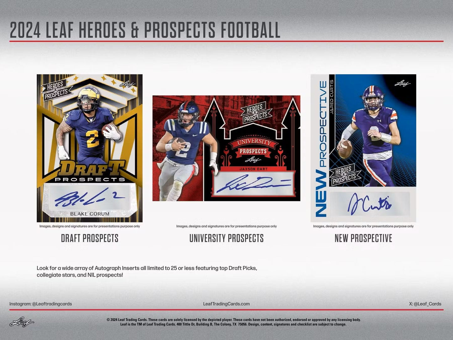 2024 Leaf Heroes & Prospects Football Hobby Box - Columbia Hobby - Sports Card Boxes - Toploaders - Card Savers