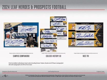 2024 Leaf Heroes & Prospects Football Hobby Box - Columbia Hobby - Sports Card Boxes - Toploaders - Card Savers