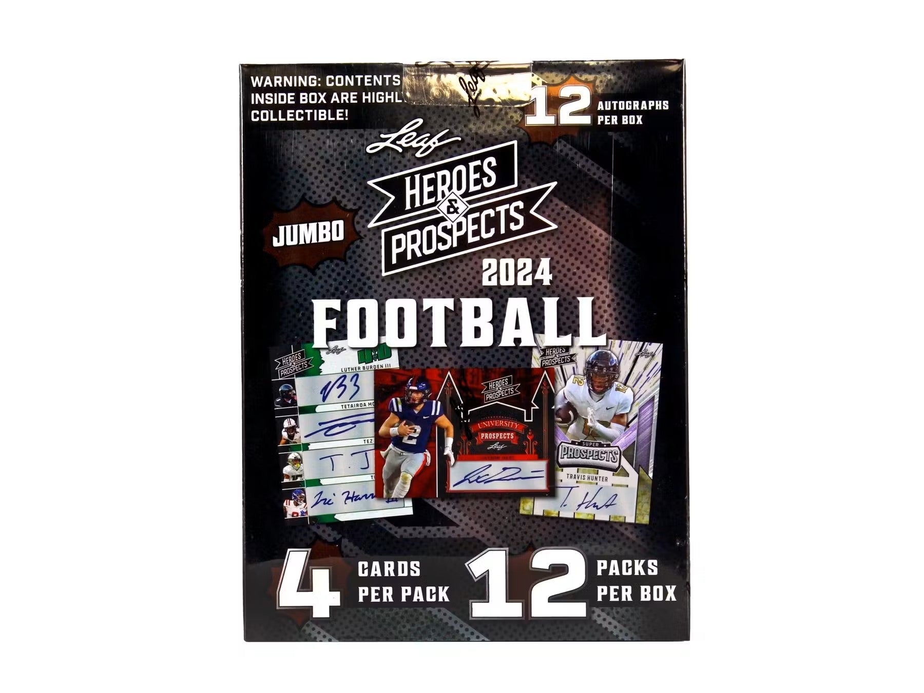 2024 Leaf Heroes & Prospects Football Hobby Jumbo Box - Columbia Hobby - Sports Card Boxes - Toploaders - Card Savers