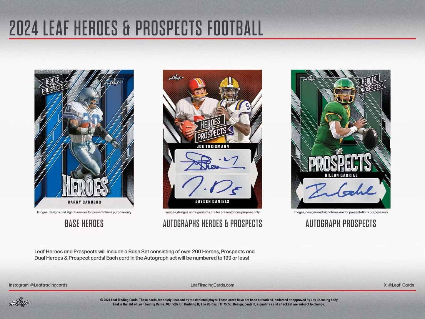 2024 Leaf Heroes & Prospects Football Hobby Jumbo Box - Columbia Hobby - Sports Card Boxes - Toploaders - Card Savers