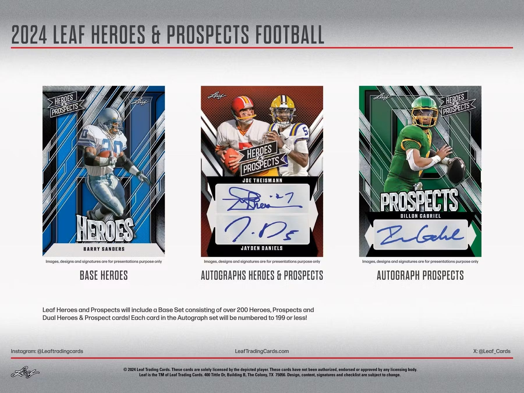 2024 Leaf Heroes & Prospects Football Hobby Jumbo Box - Columbia Hobby - Sports Card Boxes - Toploaders - Card Savers