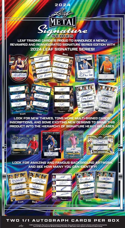 2024 Leaf Metal Signature Series Multisport Hobby Box - Columbia Hobby - Sports Card Boxes - Toploaders - Card Savers