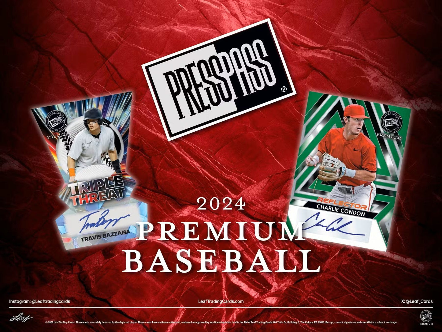 2024 Leaf Press Pass Premium Baseball Hobby Box - Columbia Hobby - Sports Card Boxes - Toploaders - Card Savers