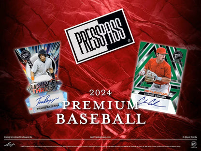 2024 Leaf Press Pass Premium Baseball Hobby Box - Columbia Hobby - Sports Card Boxes - Toploaders - Card Savers