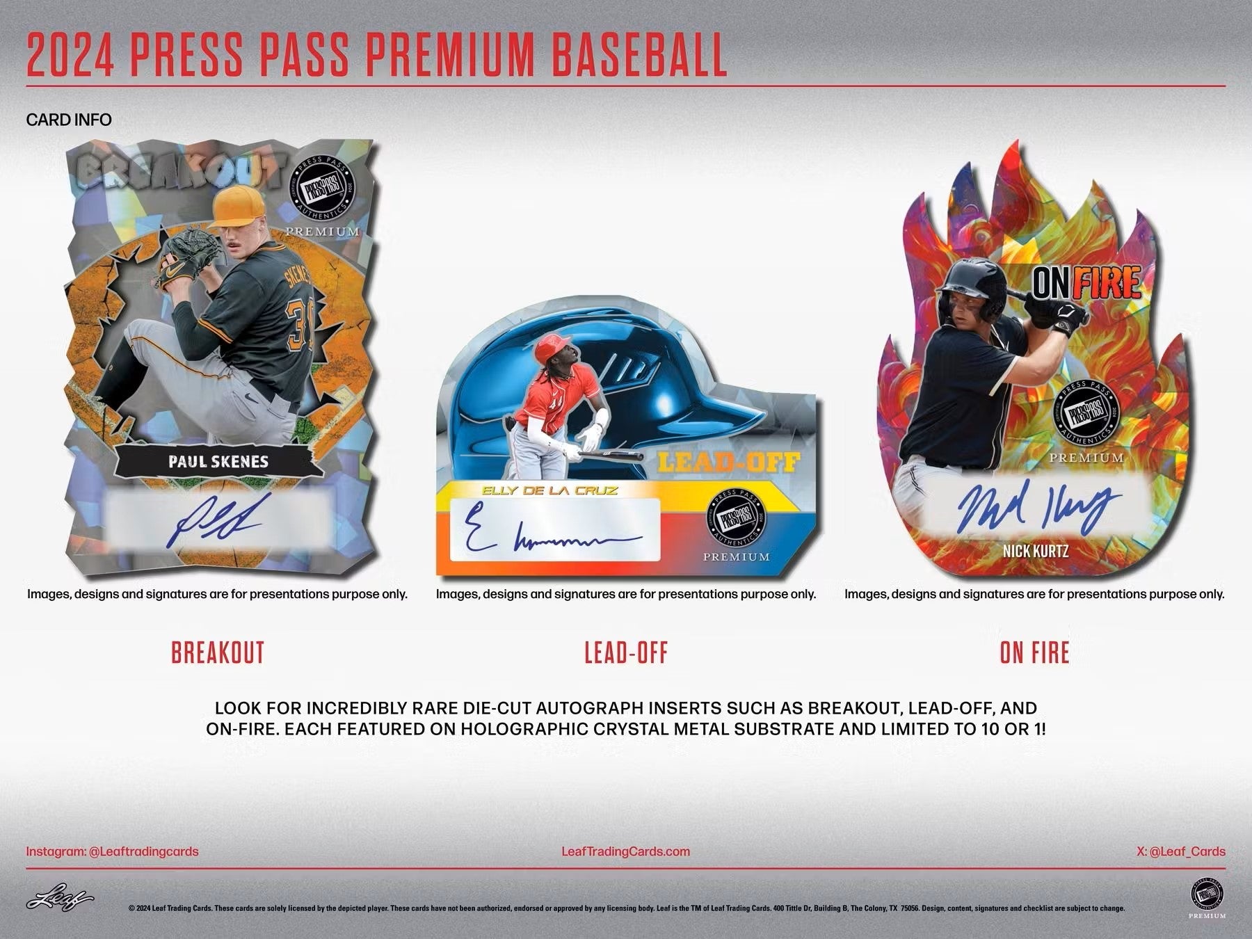 2024 Leaf Press Pass Premium Baseball Hobby Box - Columbia Hobby - Sports Card Boxes - Toploaders - Card Savers