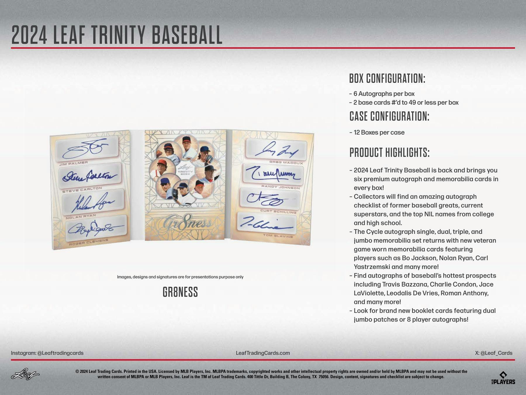 2024 Leaf Trinity Baseball Hobby Box | Columbia Sports Cards - Columbia Hobby - Sports Card Boxes - Toploaders - Card Savers