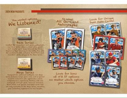 2024 Onyx Vintage Mega Series Baseball Hobby Box - Columbia Hobby - Sports Card Boxes - Toploaders - Card Savers