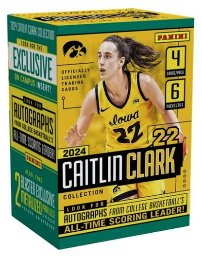 2024 Panini Caitlin Clark Collection Basketball 6 - Pack Blaster Box - Columbia Hobby - Sports Card Boxes - Toploaders - Card Savers