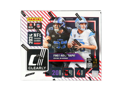 2024 Clearly Donruss Football Hobby Box front

Clearly Donruss Rated Rookie football card pack

Panini Clearly Donruss football cards with acetate finish