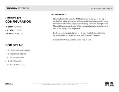 2024 Panini Phoenix Football H2 Box - Columbia Hobby - Sports Card Boxes - Toploaders - Card Savers
