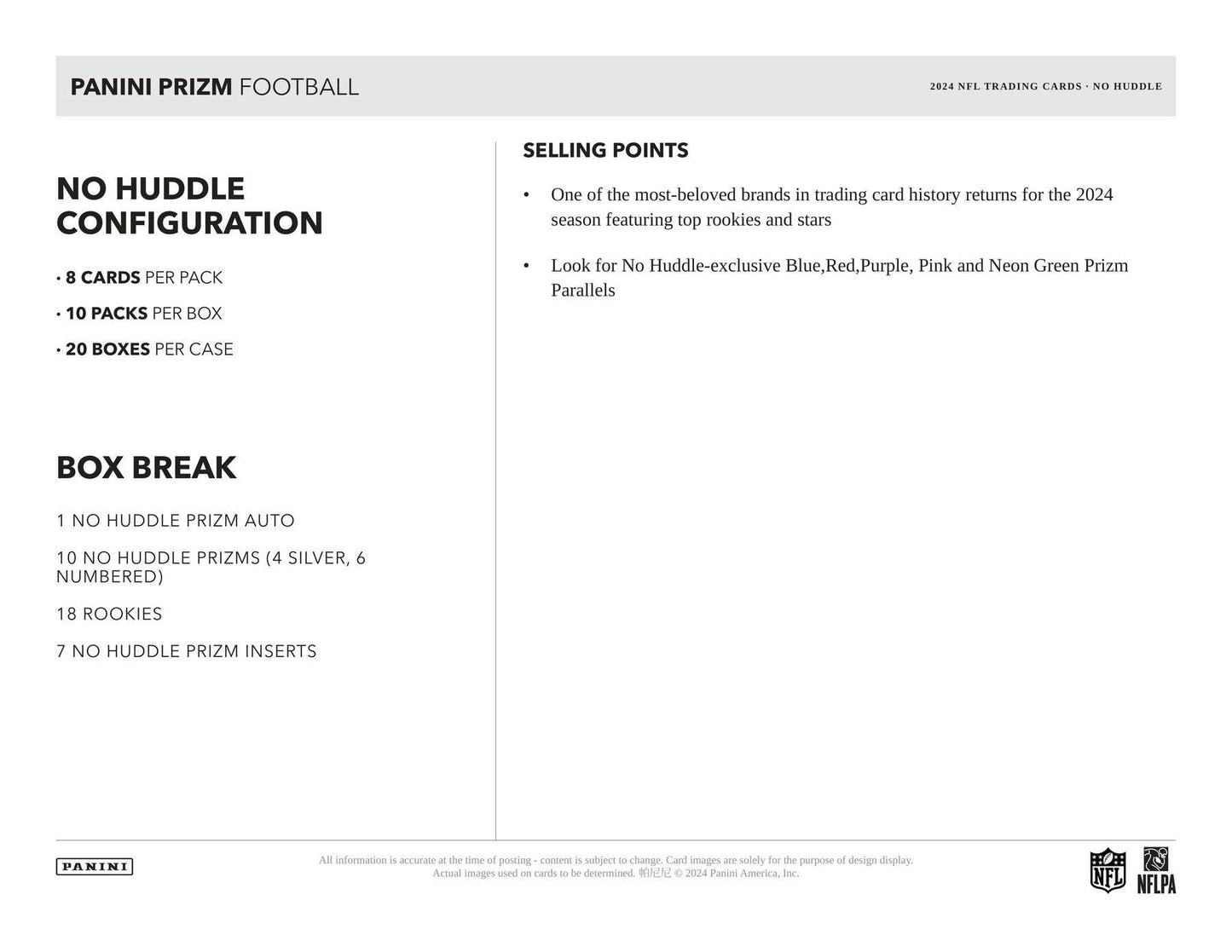 2024 Panini Prizm Football No Huddle Box - Columbia Hobby - Sports Card Boxes - Toploaders - Card Savers