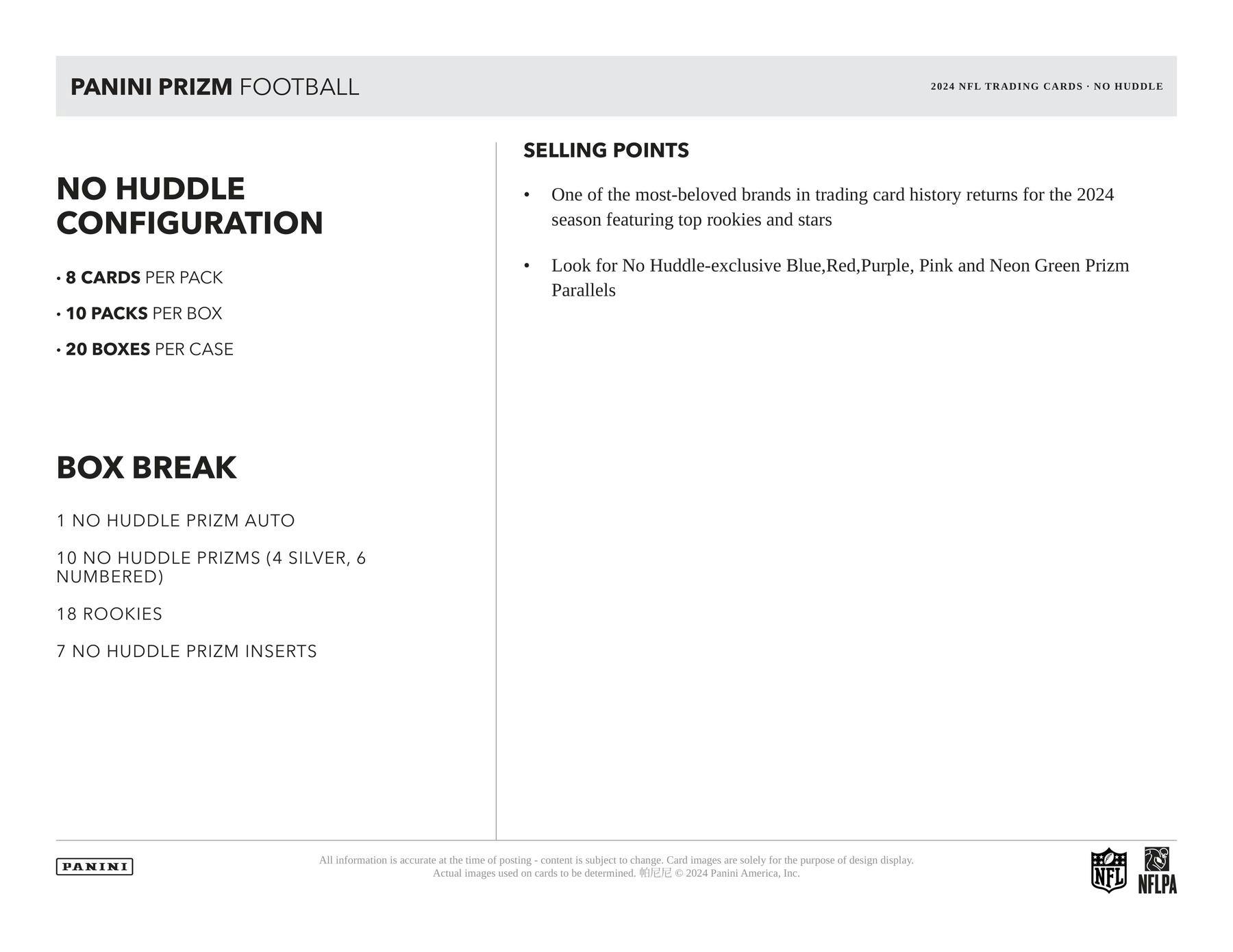 2024 Panini Prizm Football No Huddle Box - Columbia Hobby - Sports Card Boxes - Toploaders - Card Savers