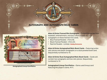 2024 Topps Allen & Ginter Baseball Hobby Box - Columbia Hobby - Sports Card Boxes - Toploaders - Card Savers