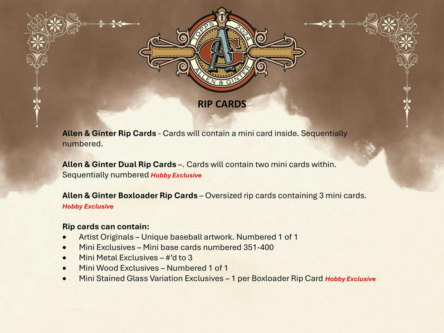 2024 Topps Allen & Ginter Baseball Hobby Box - Columbia Hobby - Sports Card Boxes - Toploaders - Card Savers