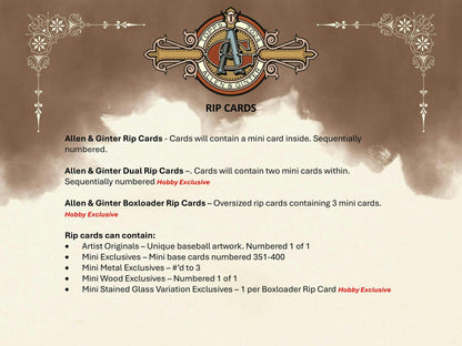 2024 Topps Allen & Ginter Baseball Hobby Box - Columbia Hobby - Sports Card Boxes - Toploaders - Card Savers