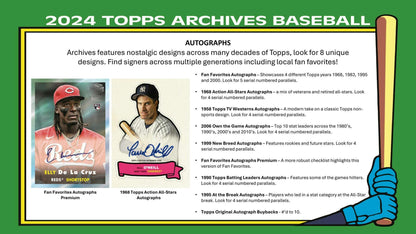 2024 Topps Archives Baseball 7 - Pack Blaster Box - Columbia Hobby - Sports Card Boxes - Toploaders - Card Savers