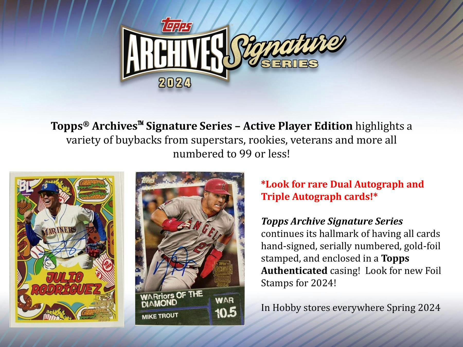 2024 Topps Archives Signature Series (Active Players) - Columbia Hobby - Sports Card Boxes - Toploaders - Card Savers