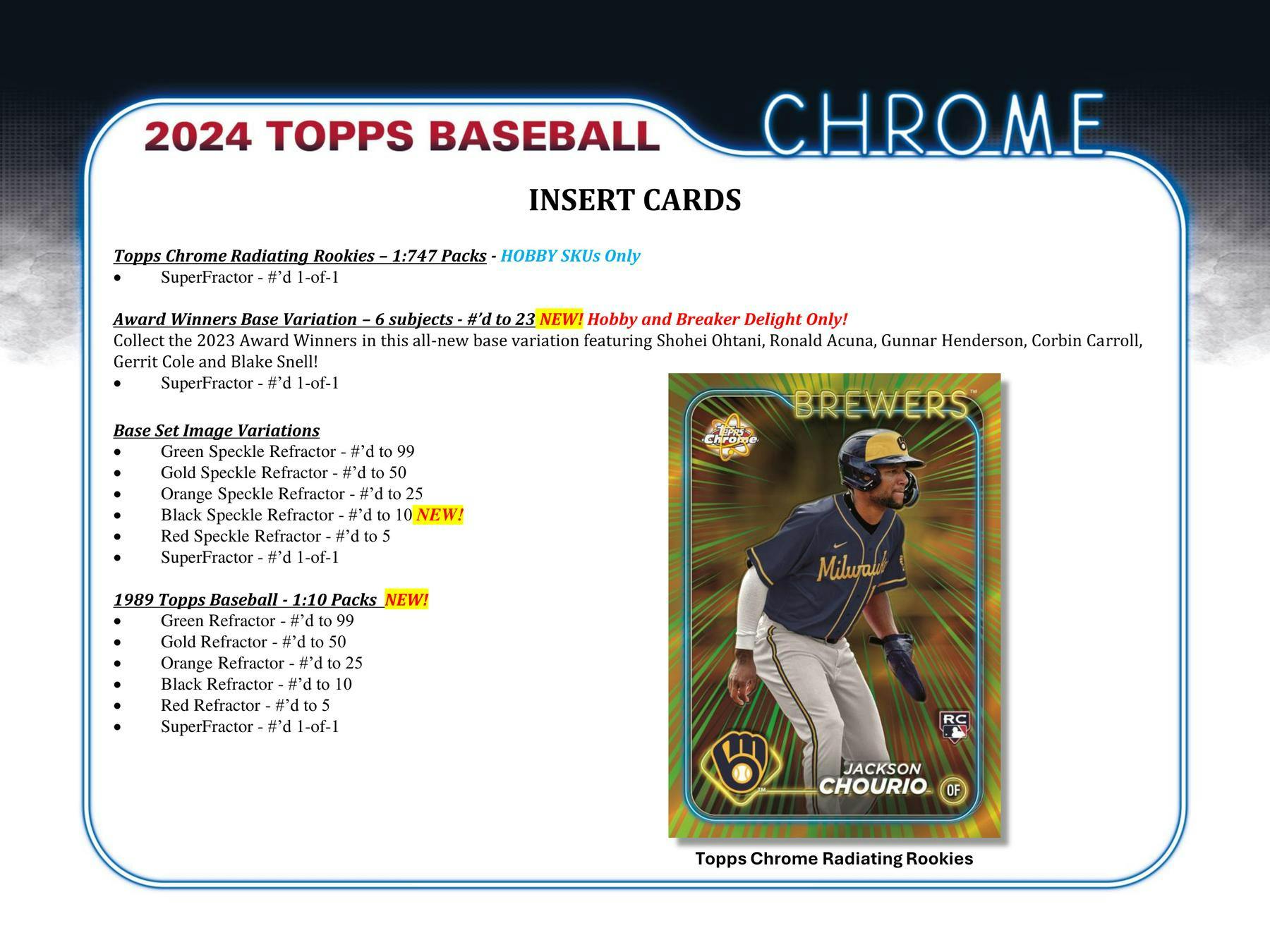 2024 Topps Chrome Baseball Breakers Delight Box - Columbia Hobby - Sports Card Boxes - Toploaders - Card Savers