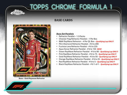 2024 Topps Chrome F1 Formula 1 Qualifying Lap Hobby Box - Columbia Hobby - Sports Card Boxes - Toploaders - Card Savers