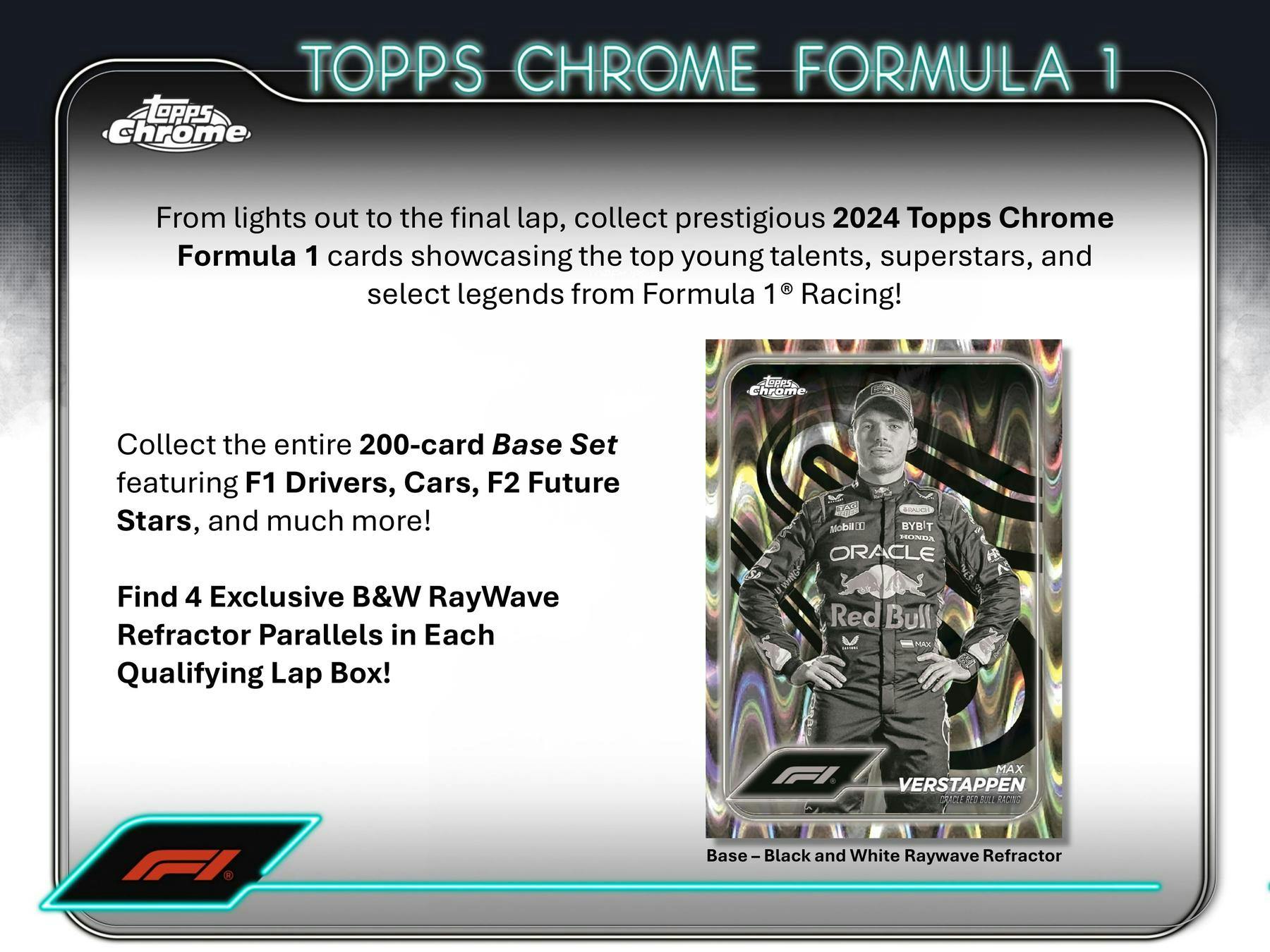 2024 Topps Chrome F1 Formula 1 Qualifying Lap Hobby Box - Columbia Hobby - Sports Card Boxes - Toploaders - Card Savers