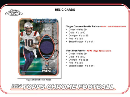 2024 Topps Chrome Football Mega Box - Columbia Hobby - Sports Card Boxes - Toploaders - Card Savers