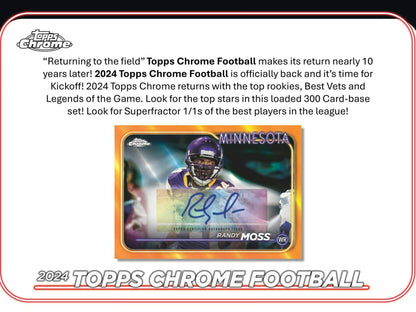 2024 Topps Chrome Football Mega Box - Columbia Hobby - Sports Card Boxes - Toploaders - Card Savers