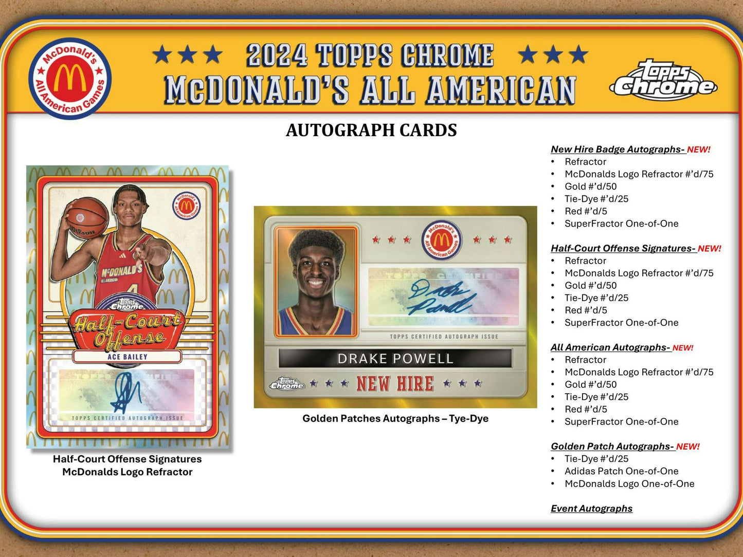 2024 Topps Chrome McDonald's All American Basketball Hobby Box (Cooper Flagg!) - Columbia Hobby - Sports Card Boxes - Toploaders - Card Savers