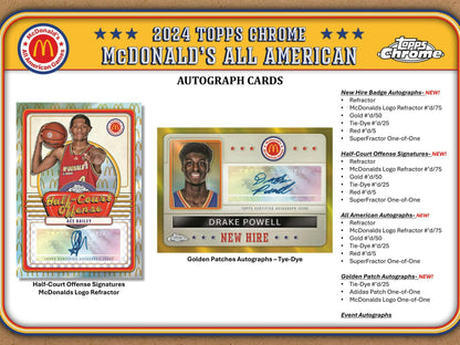 2024 Topps Chrome McDonald's All American Basketball Hobby Box (Cooper Flagg!) - Columbia Hobby - Sports Card Boxes - Toploaders - Card Savers