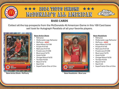 2024 Topps Chrome McDonald's All American Basketball Hobby Box (Cooper Flagg!) - Columbia Hobby - Sports Card Boxes - Toploaders - Card Savers