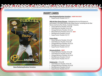 2024 Topps Chrome Update Series Baseball Hobby Box - Columbia Hobby - Sports Card Boxes - Toploaders - Card Savers