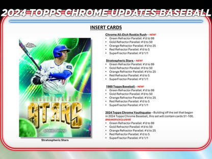 2024 Topps Chrome Update Series Baseball Hobby Box - Columbia Hobby - Sports Card Boxes - Toploaders - Card Savers