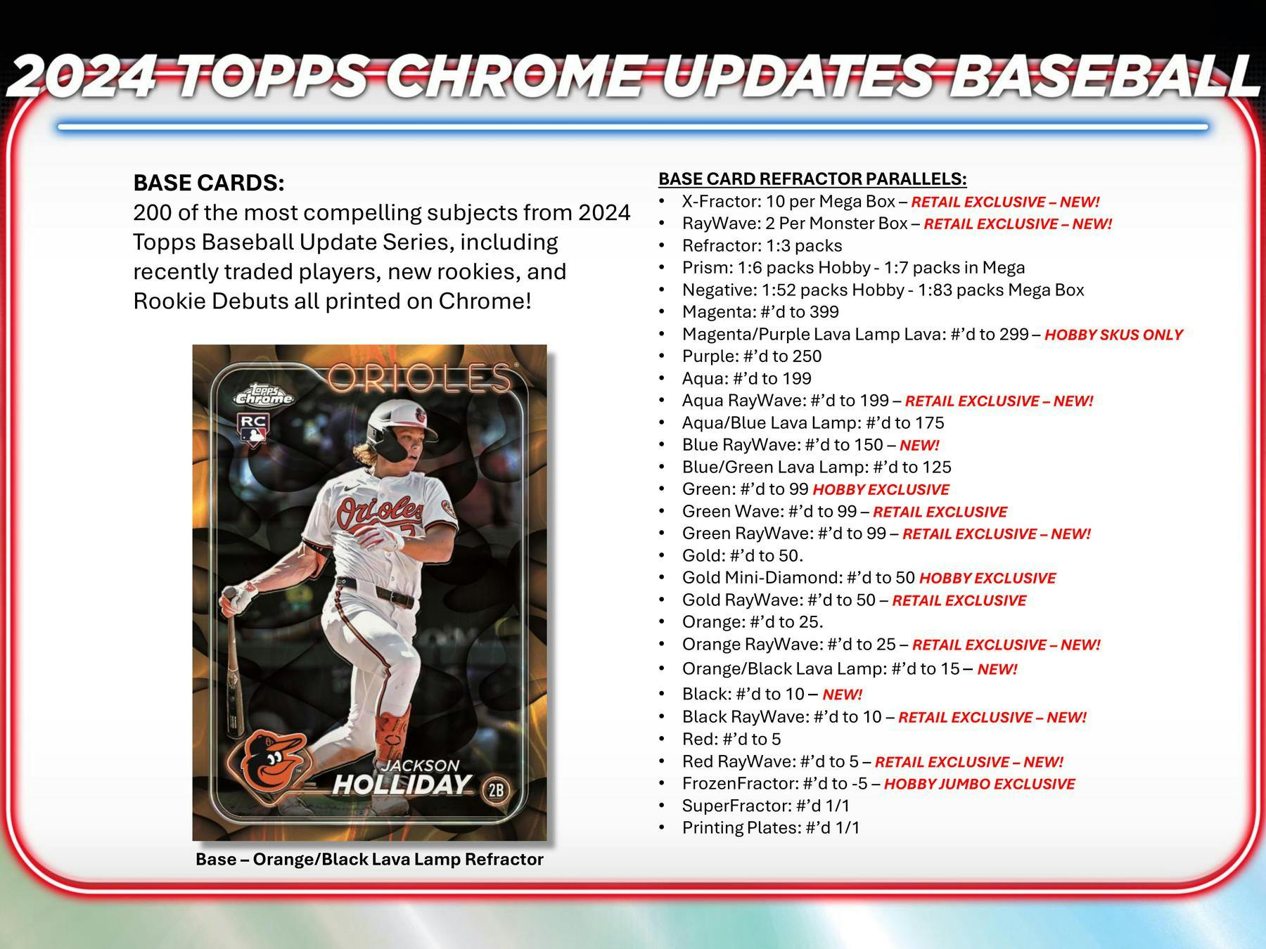 2024 Topps Chrome Update Series Baseball Mega Box - Columbia Hobby - Sports Card Boxes - Toploaders - Card Savers