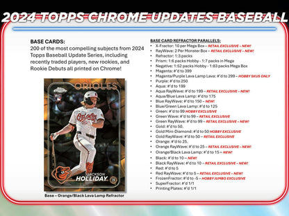 2024 Topps Chrome Update Series Baseball Mega Box - Columbia Hobby - Sports Card Boxes - Toploaders - Card Savers