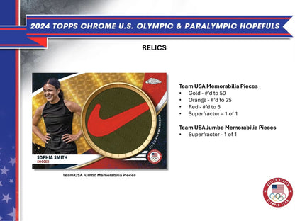 2024 Topps Chrome U.S. Olympic & Paralympic Hopefuls Hobby Box - Columbia Hobby - Sports Card Boxes - Toploaders - Card Savers