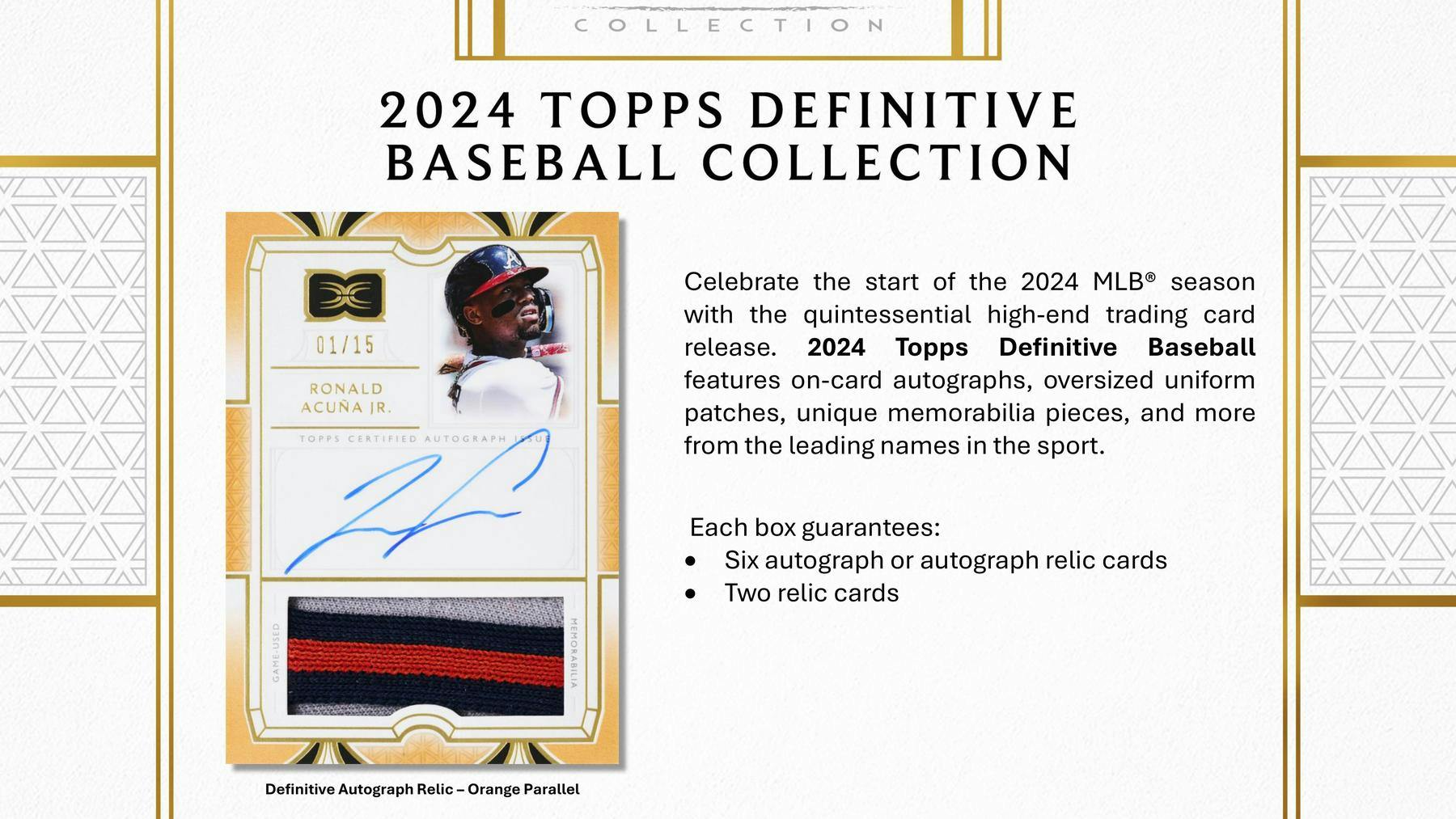 2024 Topps Definitive Collection Baseball Hobby Box - Columbia Hobby - Sports Card Boxes - Toploaders - Card Savers