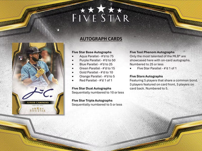 2024 Topps Five Star Baseball Hobby Box - Columbia Hobby - Sports Card Boxes - Toploaders - Card Savers