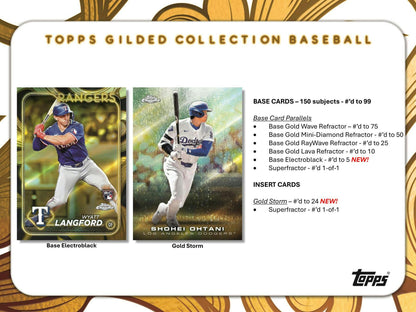 2024 Topps Gilded Collection Baseball Hobby Box - Columbia Hobby - Sports Card Boxes - Toploaders - Card Savers